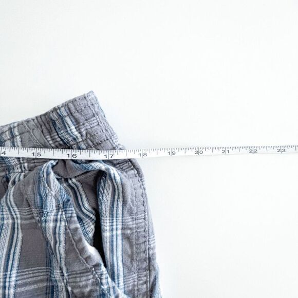 Burnside Mens Cargo Shorts Side Pockets Plaid Blue Gray Size 36 - Picture 6 of 9